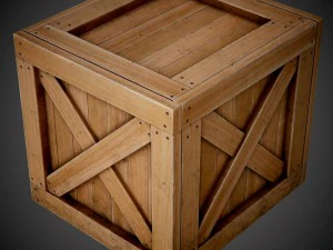 realistic wooden box 3D Model