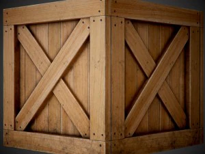 realistic wooden box 3D Model