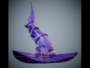 fioletowy kapelusz czarownicy Model 3D