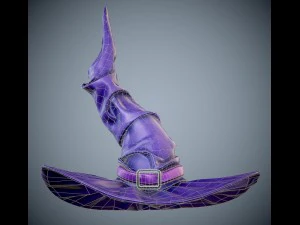 purple witch hat 3D Model