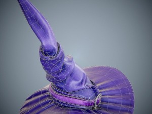 purple witch hat 3D Model