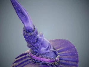 purple witch hat 3D Model