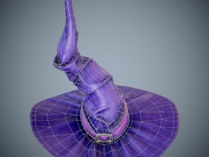 purple witch hat 3D Model