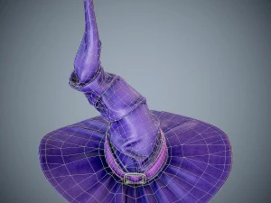 purple witch hat 3D Model