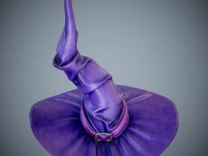 purple witch hat 3D Model