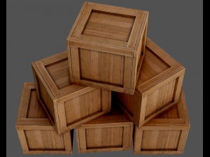 wooden box Model 3D
