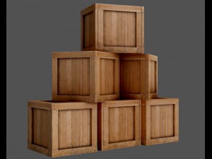 wooden box Model 3D