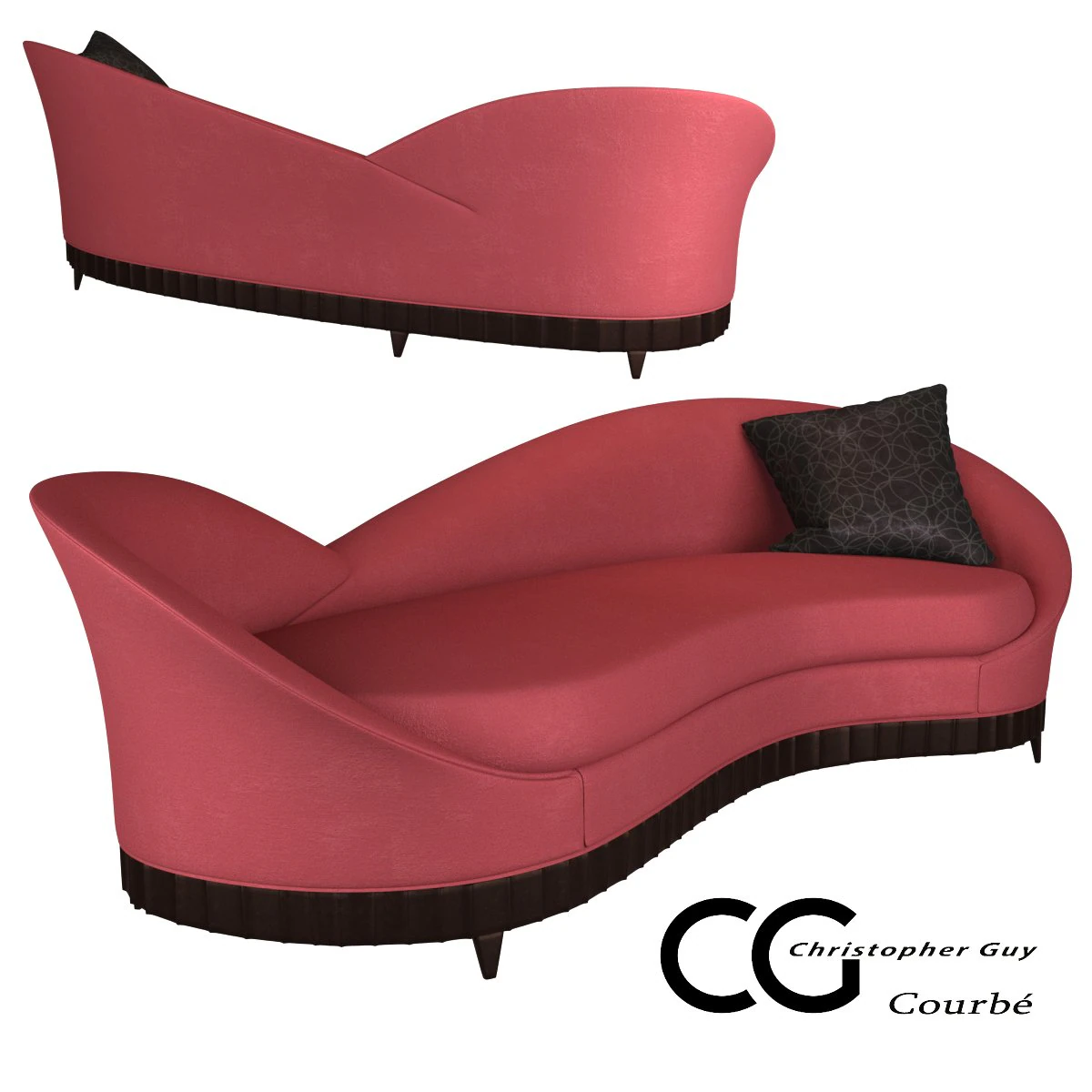 sofa courbe christopher guy 3D Model .c4d .max .obj .3ds .fbx .stl .blend 