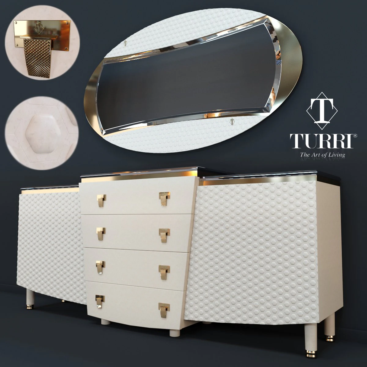 nightstand vogue turri 3D Model .c4d .max .obj .3ds .fbx .stl .blend