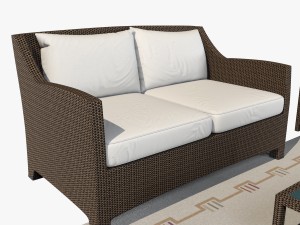 couch and chair collection barcelona dedon 3D Model
