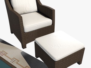 couch and chair collection barcelona dedon 3D Model