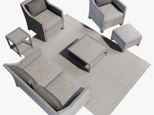 couch and chair collection barcelona dedon 3D Model