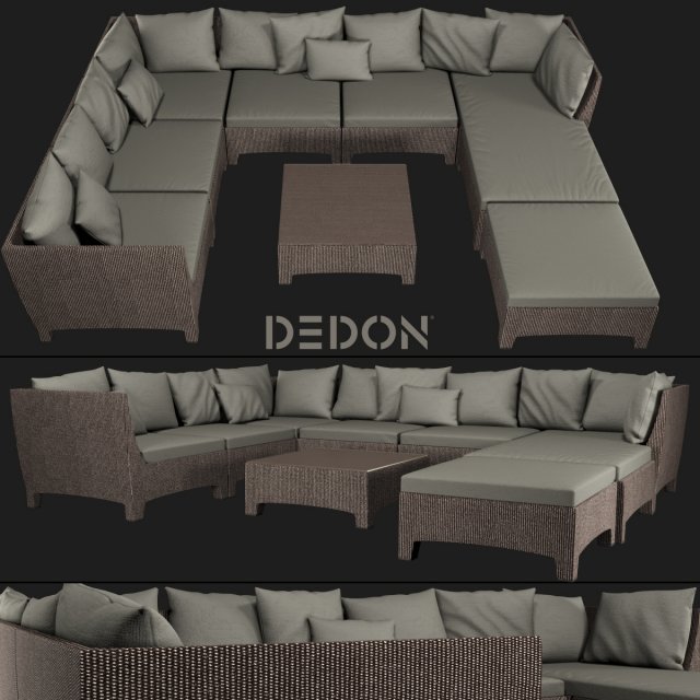modular couch collection barcelona dedon 3D Model .c4d .max .obj .3ds .fbx .stl .blend 