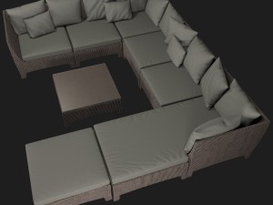 modular couch collection barcelona dedon 3D Model
