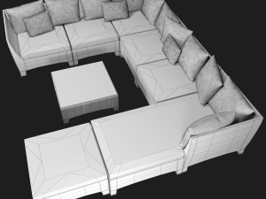 modular couch collection barcelona dedon 3D Model