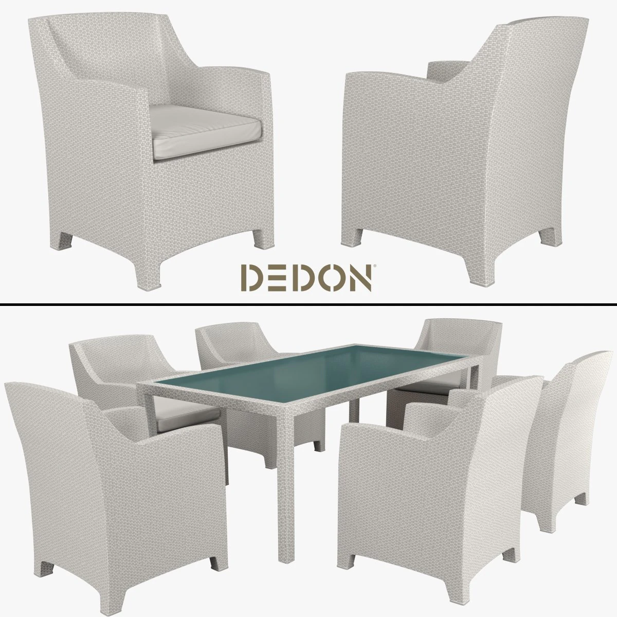 colecci&oacute;n sill&oacute;n y mesa barcelona dedon Modelo 3D .c4d .max .obj .3ds .fbx .stl .blend 