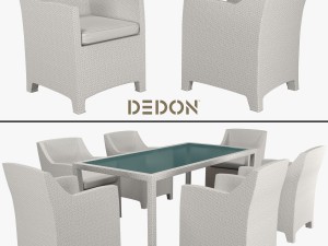 armchair and table collection barcelona dedon Model 3D