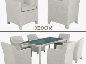 collectie fauteuils en tafels barcelona dedon 3D Model