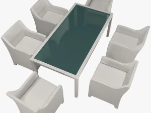 colecci&oacute;n sill&oacute;n y mesa barcelona dedon Modelo 3D