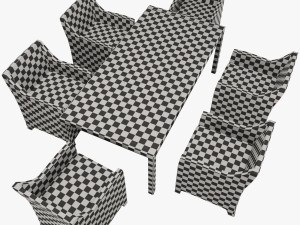 armchair and table collection barcelona dedon 3D 模型
