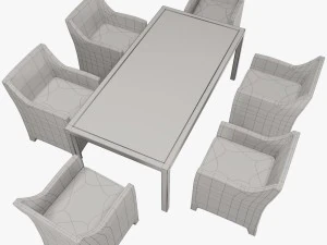 colecci&oacute;n sill&oacute;n y mesa barcelona dedon Modelo 3D