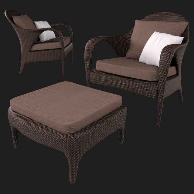 lounge chair collection tango dedon 3Dモデル .c4d .max .obj .3ds .fbx .stl .blend 
