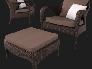 lounge chair collection tango dedon 3D Модель