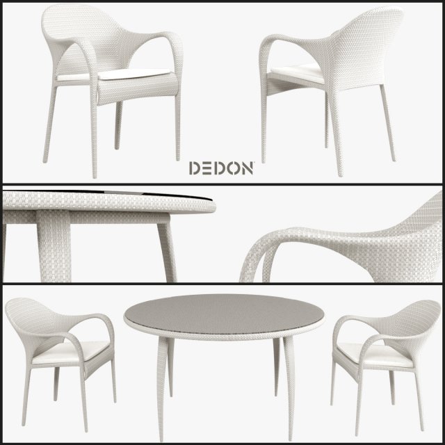 armchair and table collection tango dedon Modelo 3D .c4d .max .obj .3ds .fbx .stl .blend 