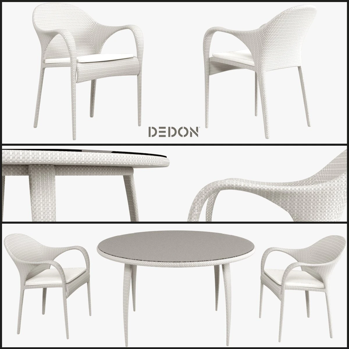 armchair and table collection tango dedon 3D Model .c4d .max .obj .3ds .fbx .stl .blend 