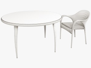 armchair and table collection tango dedon Modelo 3D