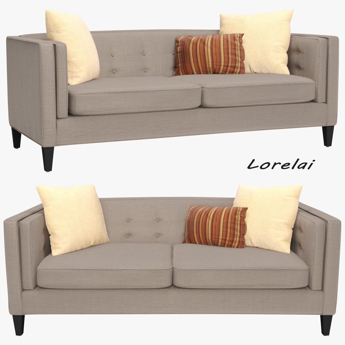 lorelai sofa 3D Model .c4d .max .obj .3ds .fbx .stl .blend 