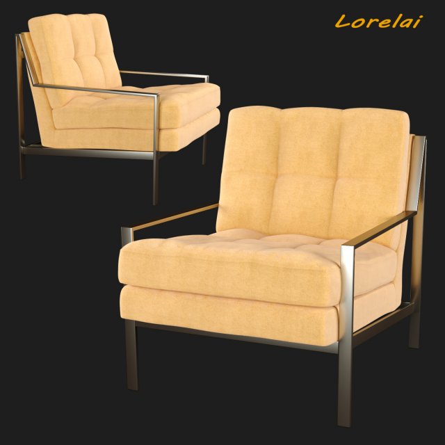 lorelai accent chair Model 3D .c4d .max .obj .3ds .fbx .stl .blend 