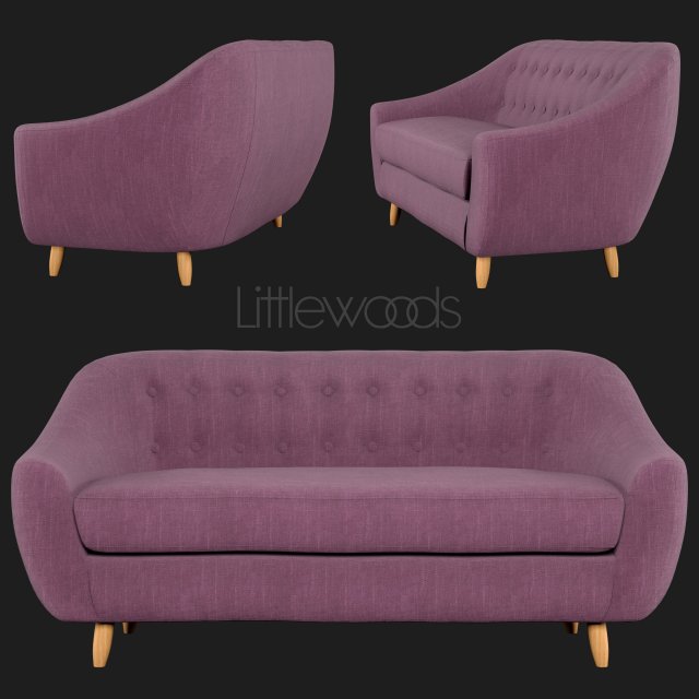 claudia 3-seater fabric sofa littlewoods Modelo 3D .c4d .max .obj .3ds .fbx .stl .blend