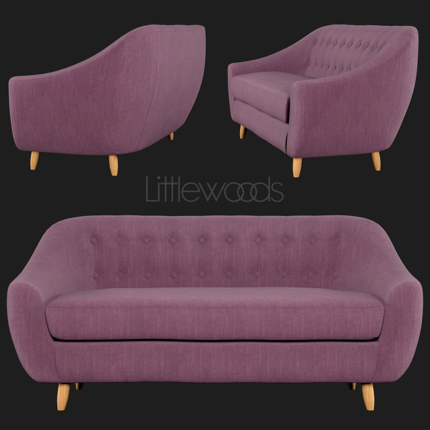 claudia 3-seater fabric sofa littlewoods 3D Model .c4d .max .obj .3ds .fbx .stl .blend 