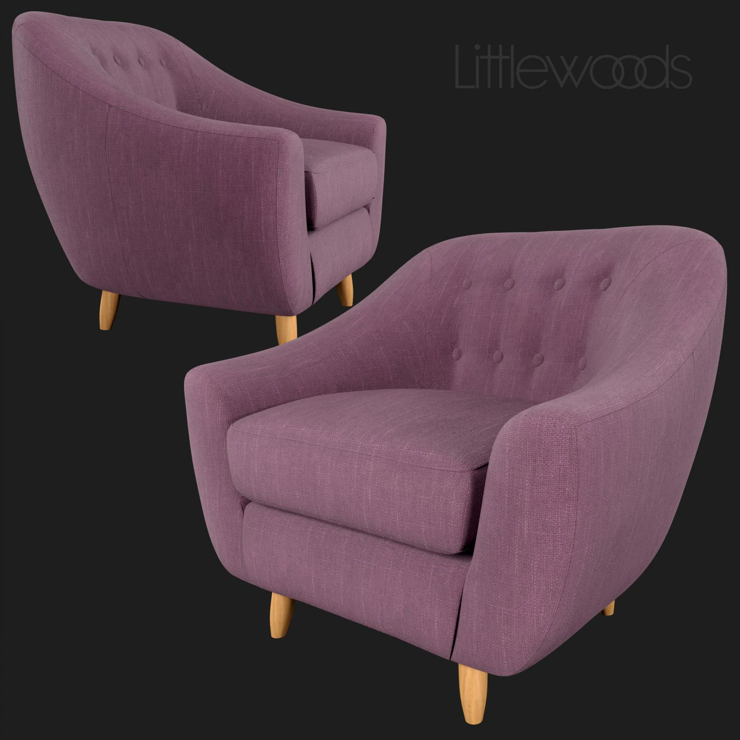 claudia fabric armchair littlewoods 3D Model .c4d .max .obj .3ds .fbx .stl .blend