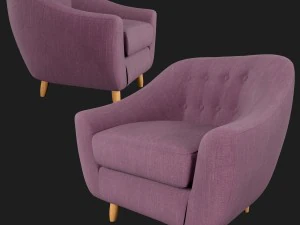 Fotel materiałowy Claudia Littlewoods Model 3D