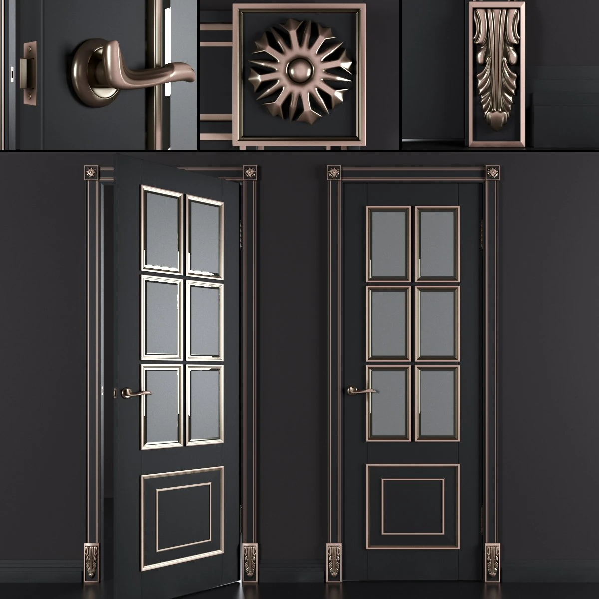 verona door 3D Model .c4d .max .obj .3ds .fbx .stl .blend 