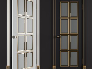 bergamo door with gold black and white 3D Model