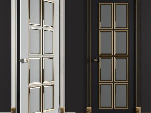 bergamo door with gold black and white 3D Model