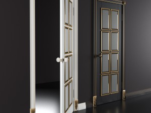 bergamo door with gold black and white 3D Model