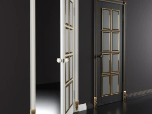 bergamo door with gold black and white 3D Model