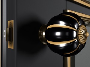 bergamo door with gold black and white 3D Model