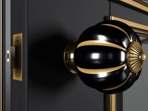 bergamo door with gold black and white 3D Model