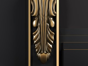bergamo door with gold black and white 3D Model