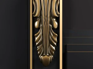 bergamo door with gold black and white 3D Model