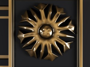 bergamo door with gold black and white 3D Model