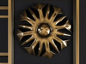 bergamo door with gold black and white 3D Model