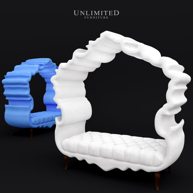 wrapped in ribbon settee Model 3D .c4d .max .obj .3ds .fbx .stl .blend