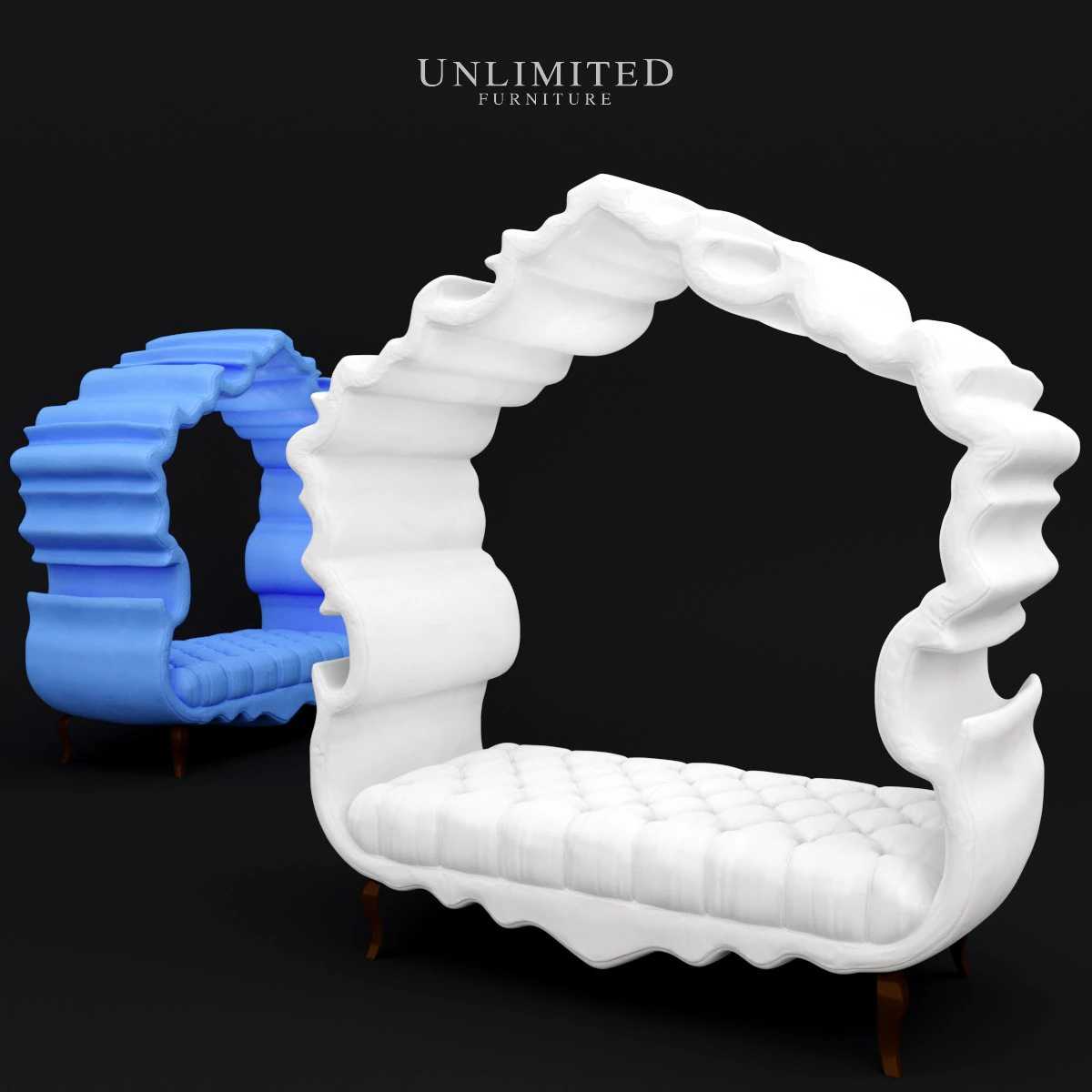 wrapped in ribbon settee 3D Model .c4d .max .obj .3ds .fbx .stl .blend 