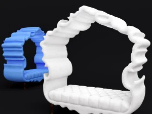 kurdeleli kanepeye sarılmış 3D Model